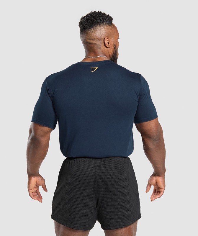 Gymshark 2012 Lifting T-Shirt Navy | 94820MGFA