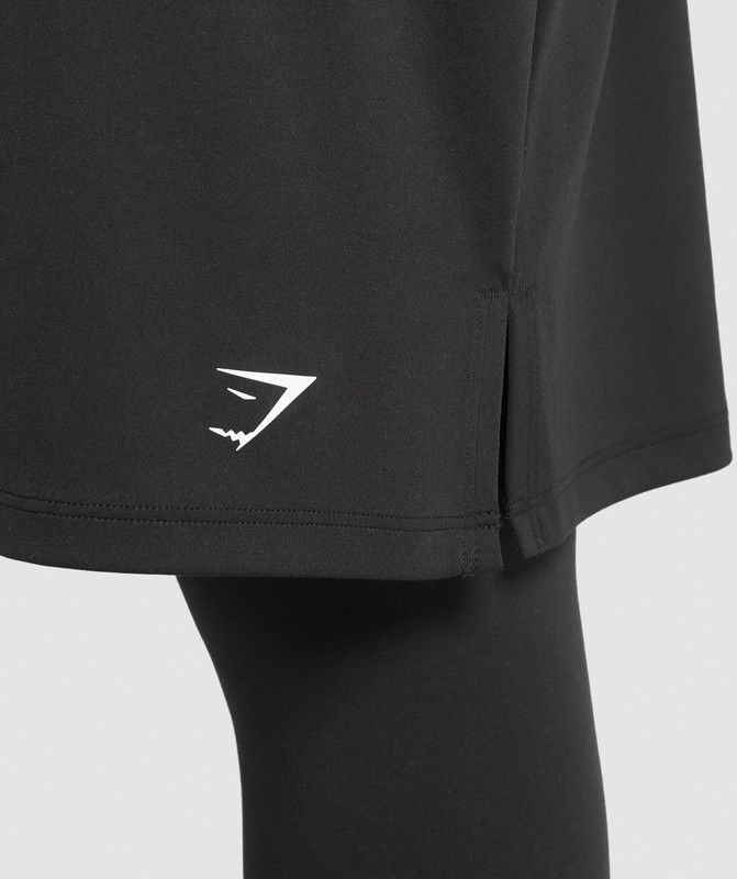 Gymshark 2 In 1 High Waisted Skirt Leggings Black | 40687OQBT