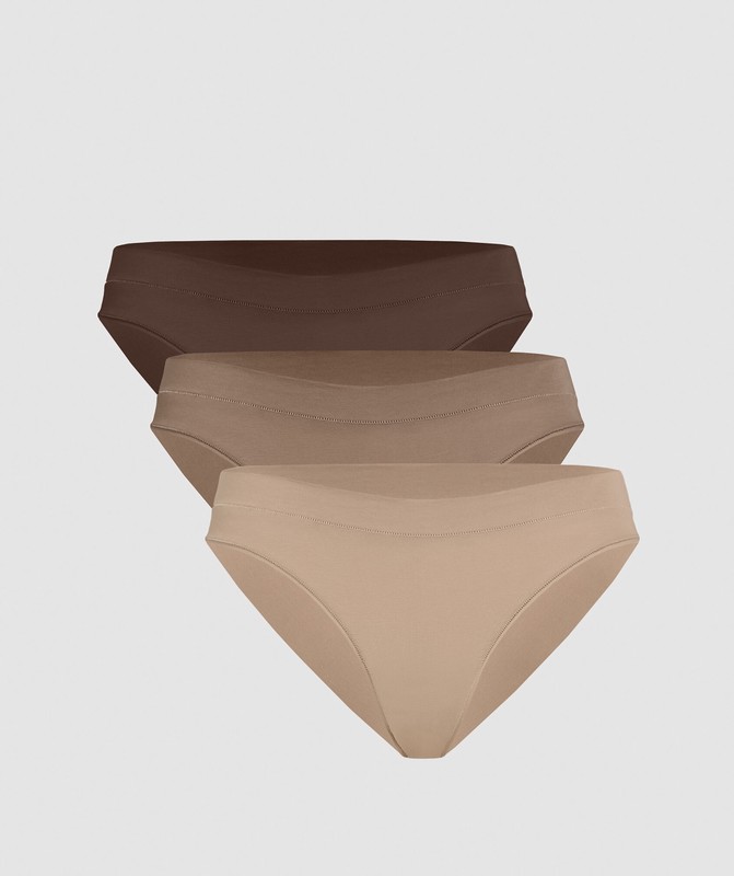 Gymshark 3pk Brief Archive Brown / Soul Brown / Cement Brown | 02954QVEH