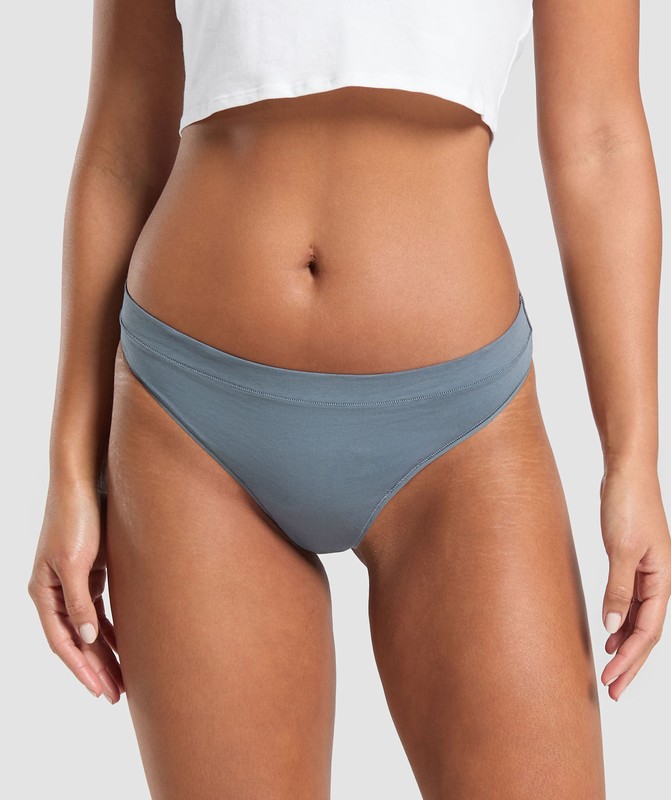 Gymshark 3pk Thong Heavy Blue / Iron Blue / Denim Grey | 59307CLRO