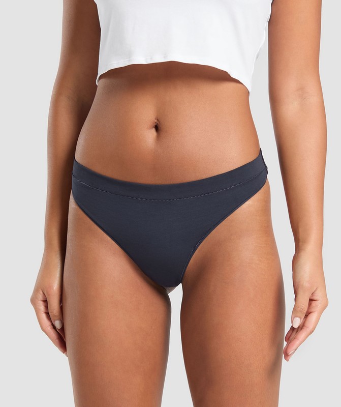 Gymshark 3pk Thong Heavy Blue / Iron Blue / Denim Grey | 59307CLRO
