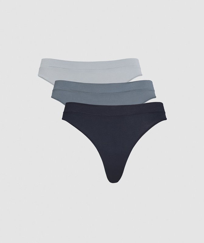 Gymshark 3pk Thong Heavy Blue / Iron Blue / Denim Grey | 59307CLRO