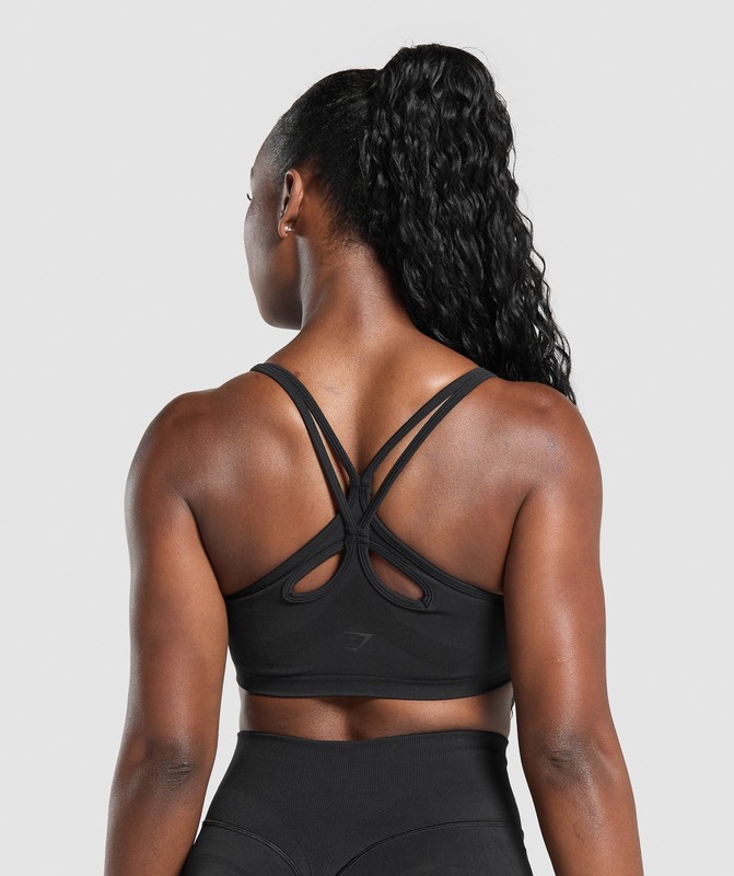 Gymshark Activate Seamless Bralette Black | 51264QAPB