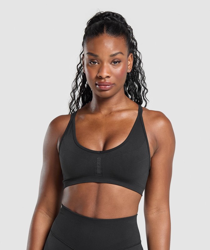 Gymshark Activate Seamless Bralette Black | 51264QAPB