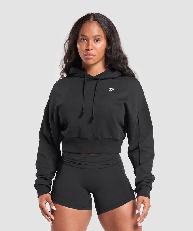 Gymshark Adapt Camo Graphic Hoodie Black | 63897YZLU