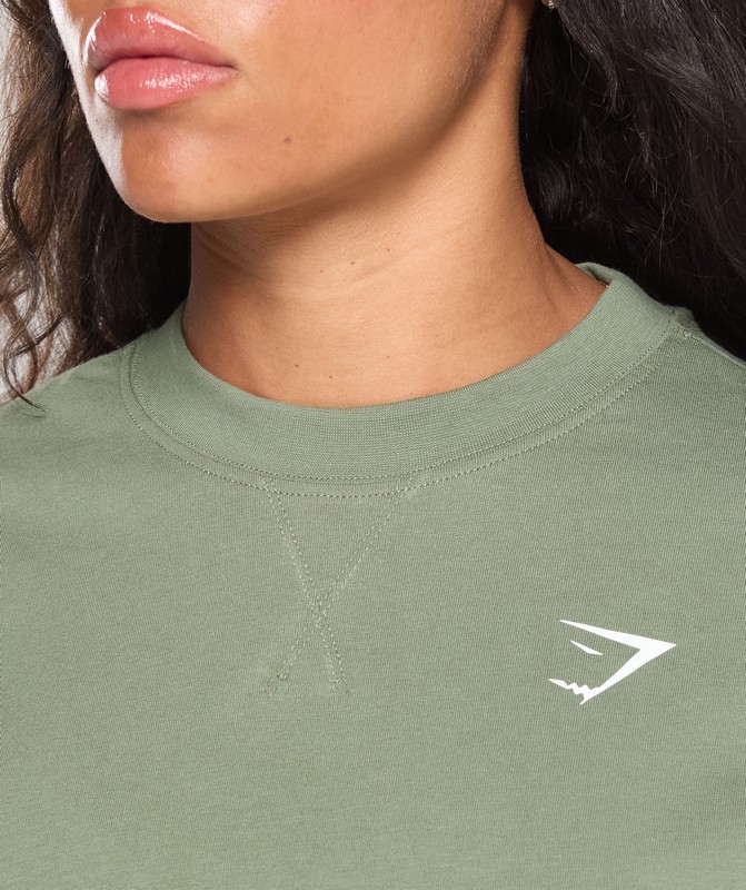 Gymshark Adapt Camo Graphic Oversized Top Force Green | 73015CNWK