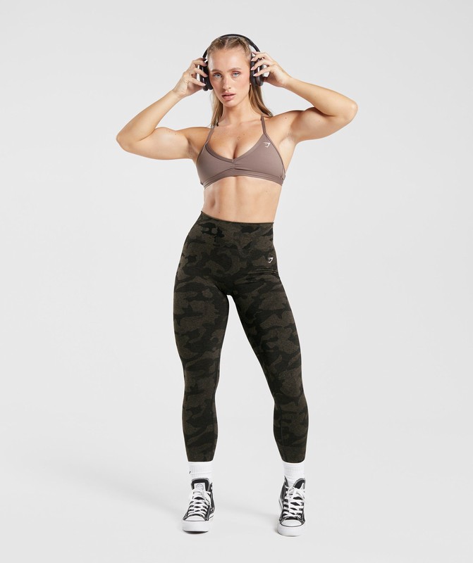 Gymshark Adapt Camo Seamless Leggings Black / Camo Brown | 49820QNKE