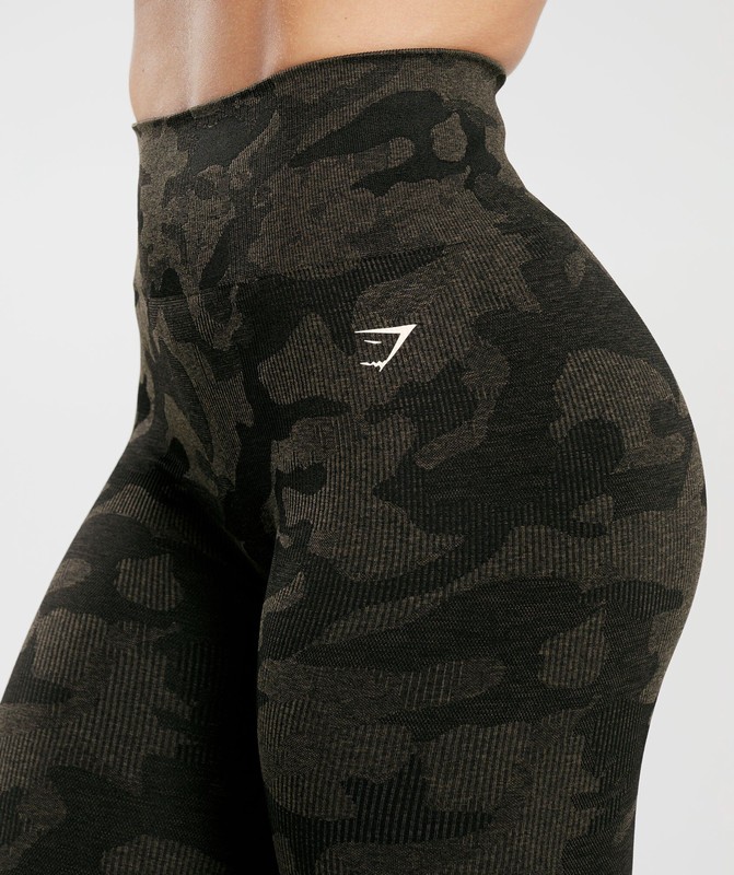 Gymshark Adapt Camo Seamless Leggings Black / Camo Brown | 49820QNKE