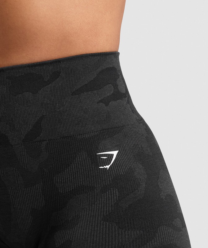 Gymshark Adapt Camo Seamless Shorts Black / Asphalt Grey | 05168GKYX