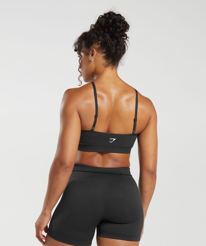 Gymshark Adapt Fleck Seamless Halterneck Bralette Black / Smokey Grey | 76450PNTH