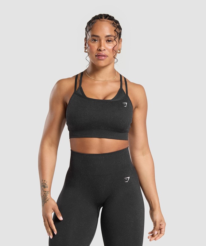 Gymshark Adapt Fleck Seamless Sports Bra Mineral | Black | 38924JMSZ