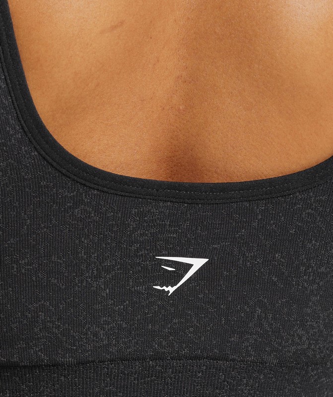 Gymshark Adapt Fleck Sports Bra Black / Smokey Grey | 80925KBME
