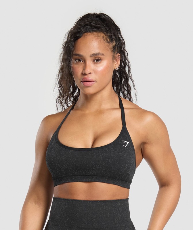 Gymshark Adapt Fleck T-Back Bra Black | 75810HIUQ