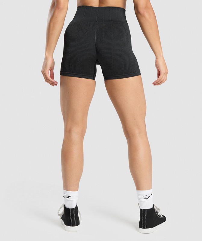 Gymshark Adapt Monogram Seamless Short Black / Pitch Grey | 09462PWRU