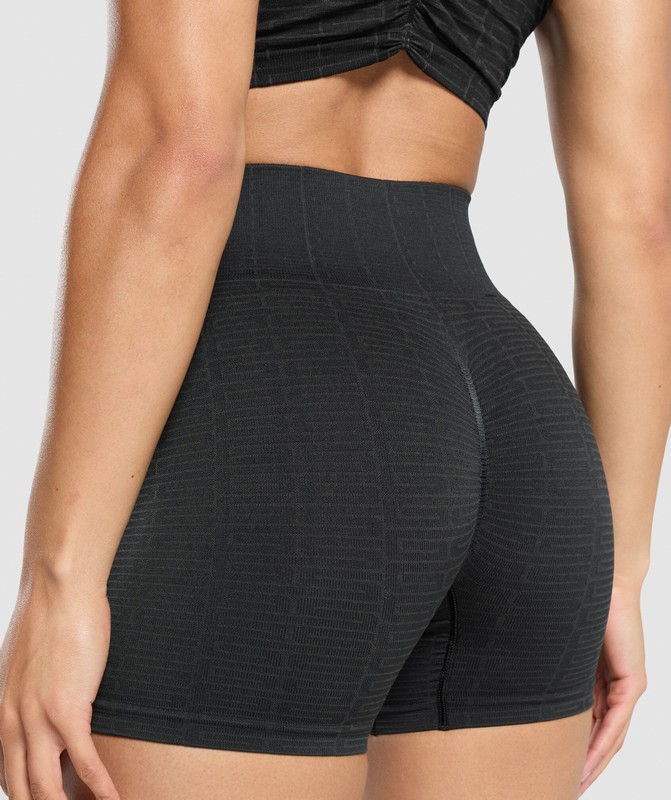 Gymshark Adapt Monogram Seamless Short Black / Pitch Grey | 09462PWRU