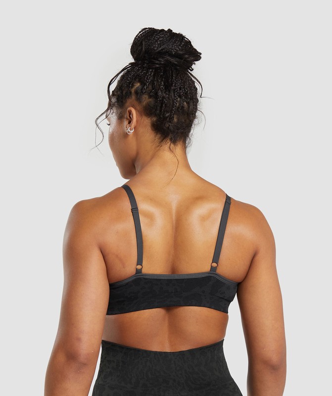 Gymshark Adapt Safari Seamless Sports Bra Black / Asphalt Grey | 27985WHIL