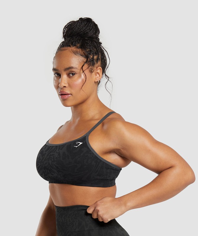 Gymshark Adapt Safari Seamless Sports Bra Black / Asphalt Grey | 27985WHIL