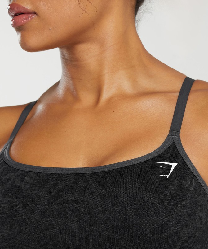 Gymshark Adapt Safari Seamless Sports Bra Black / Asphalt Grey | 27985WHIL