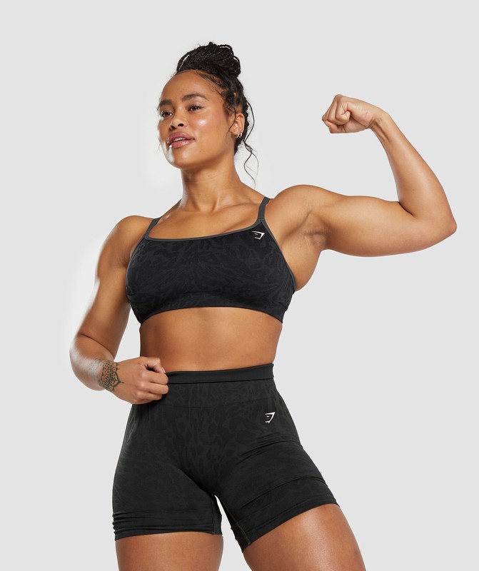 Gymshark Adapt Safari Seamless Sports Bra Black / Asphalt Grey | 27985WHIL
