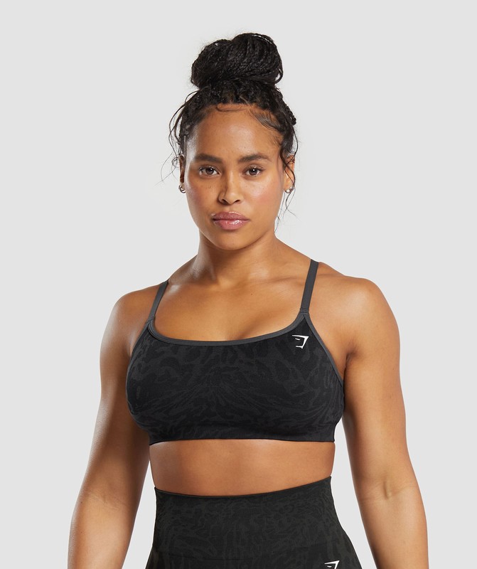 Gymshark Adapt Safari Seamless Sports Bra Black / Asphalt Grey | 27985WHIL