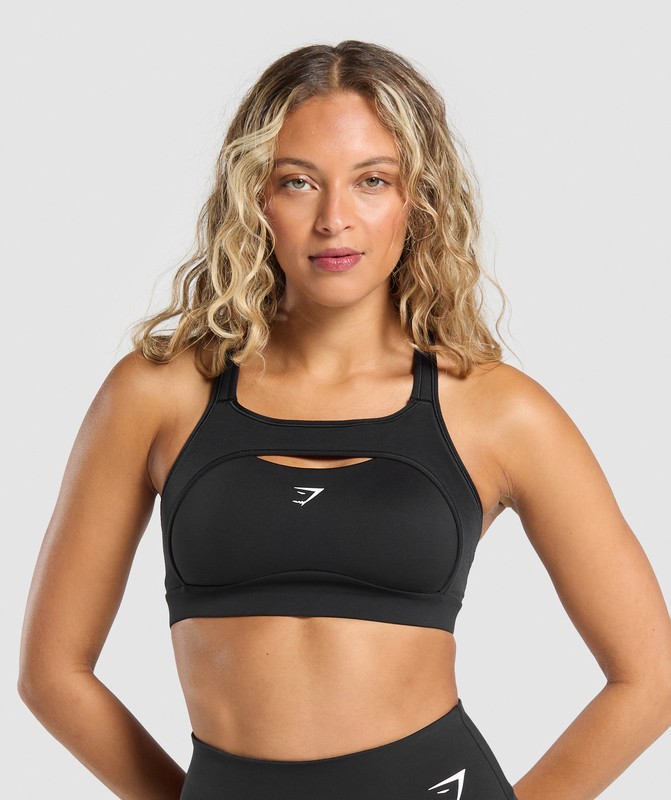 Gymshark Alpha High Support Sports Bra Black | 69475XMQS
