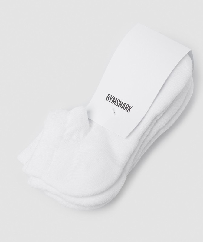 Gymshark Ankle Socks 3pk White | 29736XRKZ
