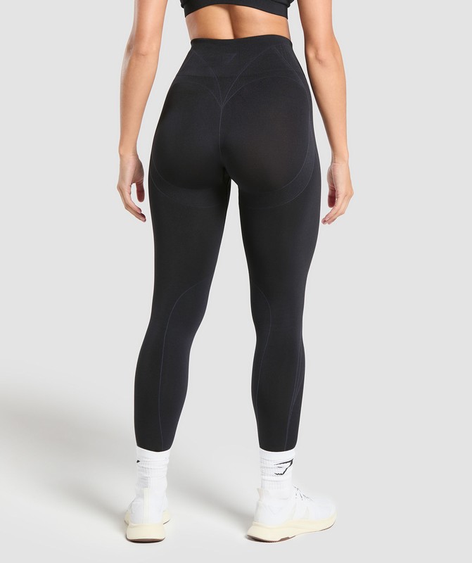 Gymshark Apex Contrast Leggings Black / Brushed Grey | 73250GEFX