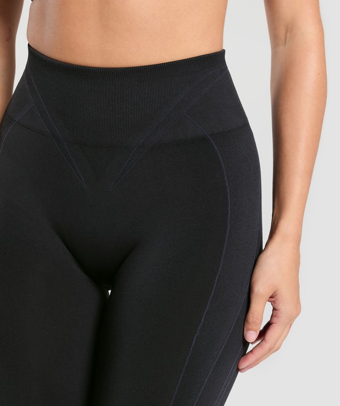 Gymshark Apex Contrast Leggings Black / Brushed Grey | 73250GEFX