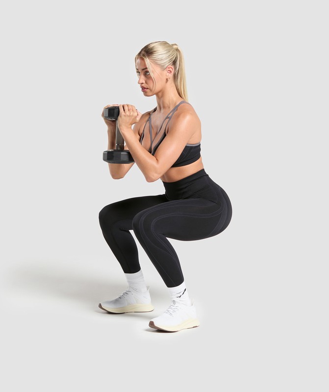 Gymshark Apex Contrast Leggings Black / Brushed Grey | 73250GEFX