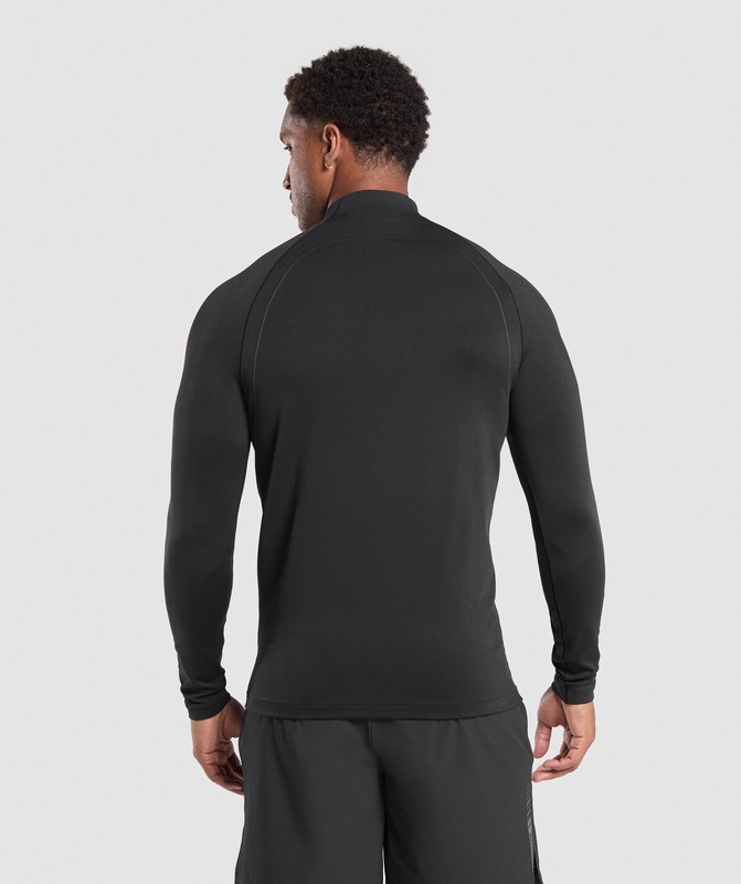 Gymshark Apex Seamless 1/4 Zip Black / Dark Grey | 28906YEIP