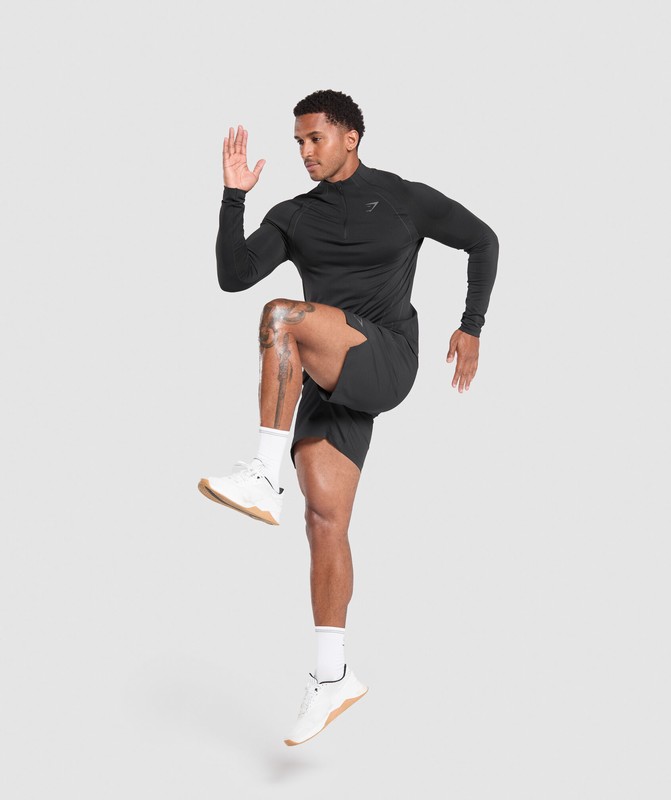 Gymshark Apex Seamless 1/4 Zip Black / Dark Grey | 28906YEIP