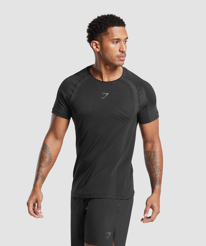 Gymshark Apex Seamless T-Shirt Black / Dark Grey | 29658CXWH