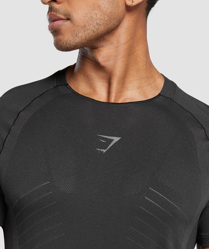 Gymshark Apex Seamless T-Shirt Black / Dark Grey | 29658CXWH