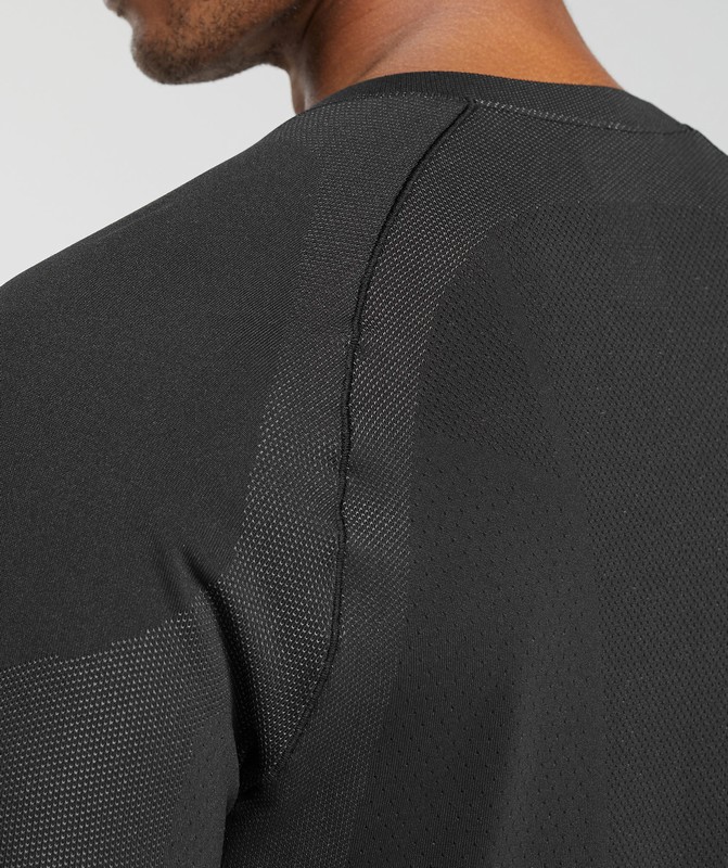 Gymshark Apex Seamless T-Shirt Black / Dark Grey | 29658CXWH