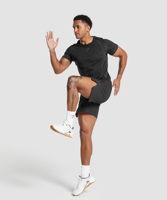 Gymshark Apex Seamless T-Shirt Black / Dark Grey | 29658CXWH