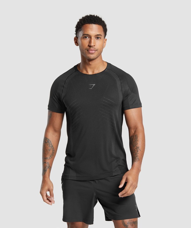 Gymshark Apex Seamless T-Shirt Black / Dark Grey | 29658CXWH