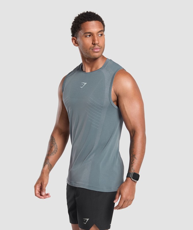 Gymshark Apex Seamless Tank Iron Blue / Cool Blue | 87129AMYT