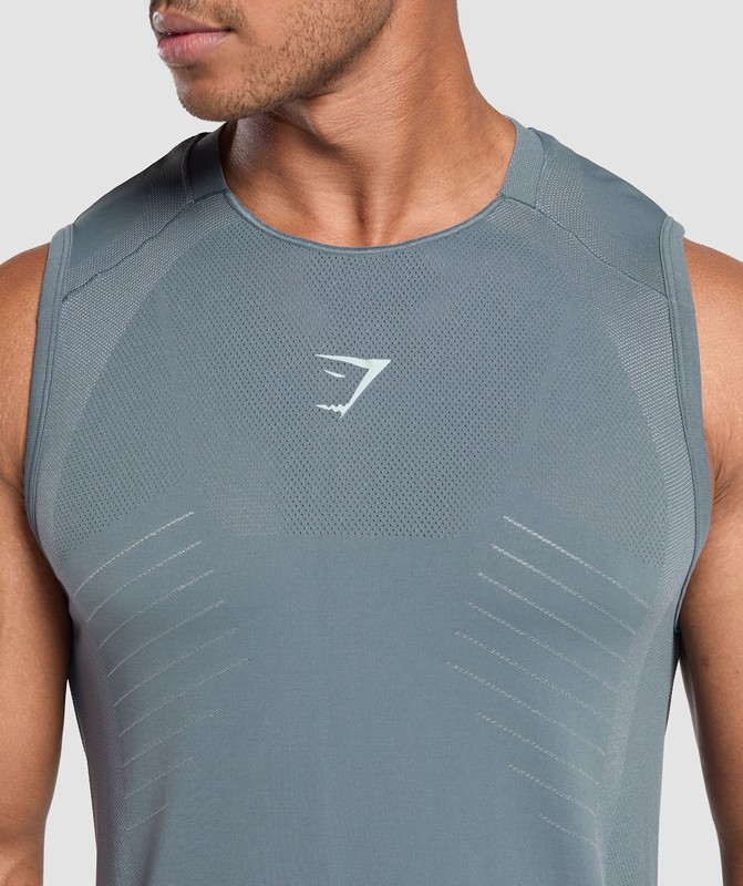 Gymshark Apex Seamless Tank Iron Blue / Cool Blue | 87129AMYT