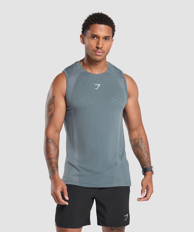 Gymshark Apex Seamless Tank Iron Blue / Cool Blue | 87129AMYT