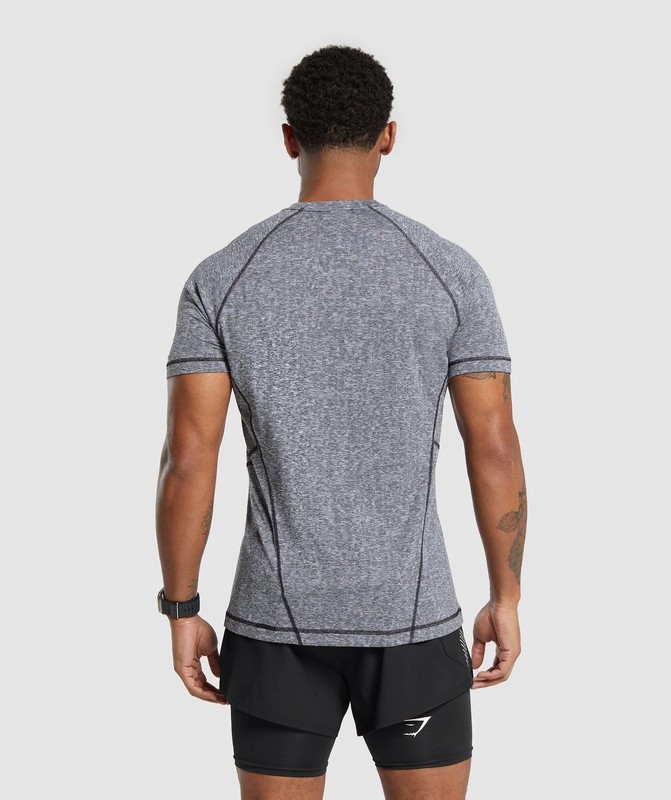 Gymshark Apex T-Shirt Black / Light Grey | 40215LADK