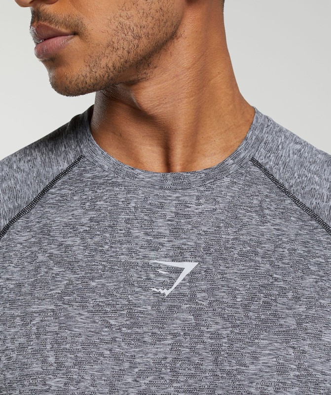 Gymshark Apex T-Shirt Black / Light Grey | 40215LADK