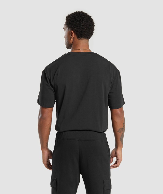 Gymshark Apollo Oversized T-Shirt Black | 48036LXMA