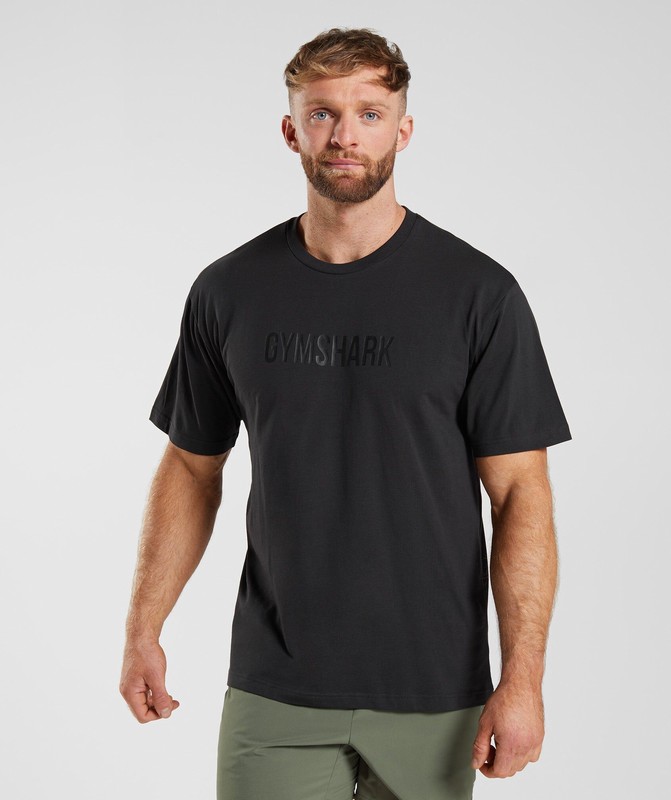 Gymshark Apollo Oversized T-Shirt Black | 48036LXMA