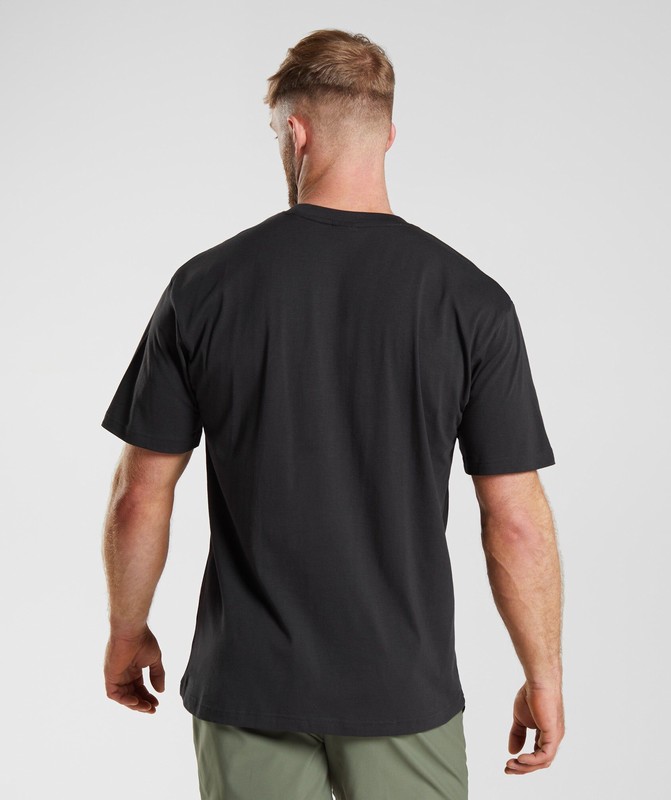Gymshark Apollo Oversized T-Shirt Black | 48036LXMA