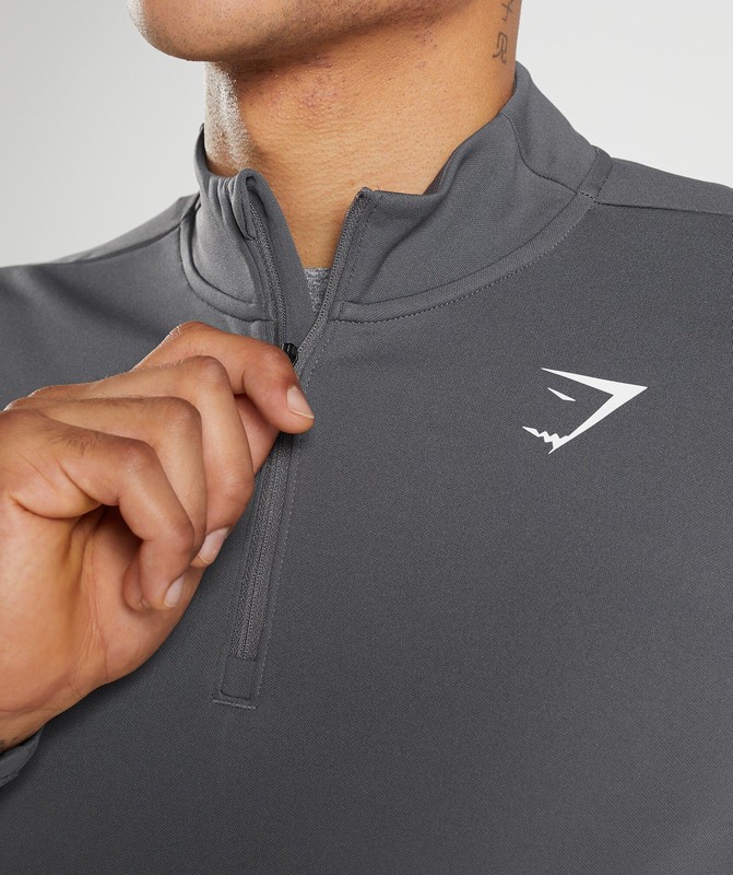 Gymshark Arrival 1/4 Zip Pullover Silhouette Grey | 81976TOPB