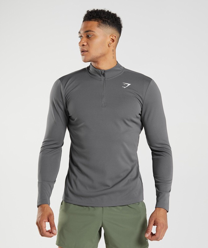 Gymshark Arrival 1/4 Zip Pullover Silhouette Grey | 81976TOPB