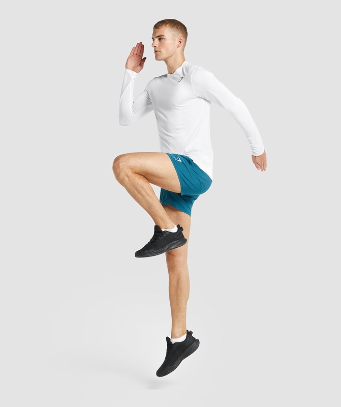 Gymshark Arrival Long Sleeve T-Shirt White | 09867SNWY