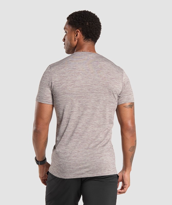Gymshark Arrival Marl T-Shirt Pebble Grey / Powder Mauve Marl | 45612UHRW