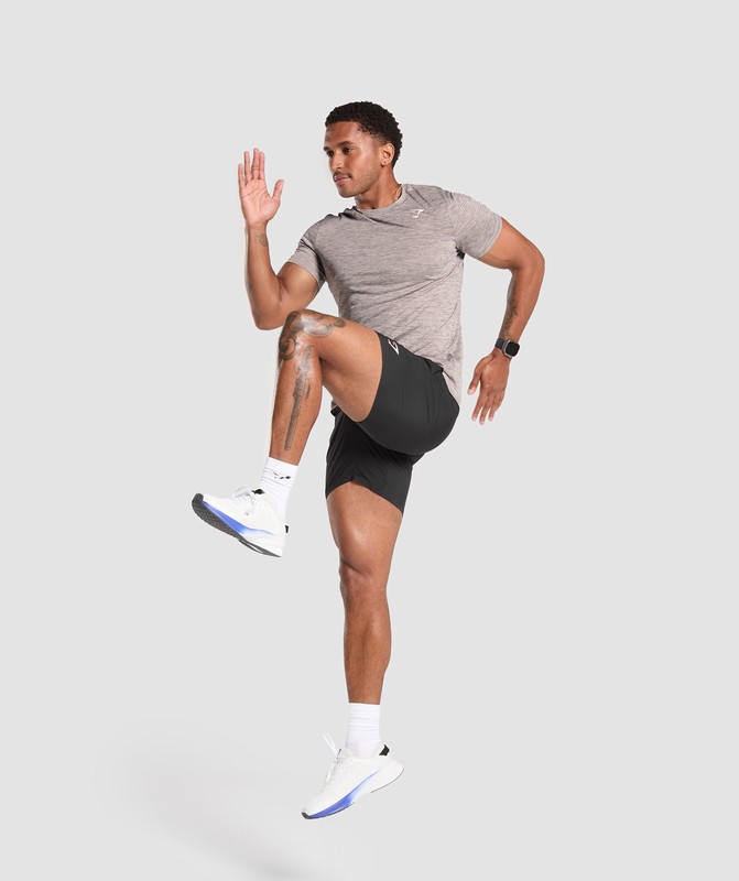Gymshark Arrival Marl T-Shirt Pebble Grey / Powder Mauve Marl | 45612UHRW