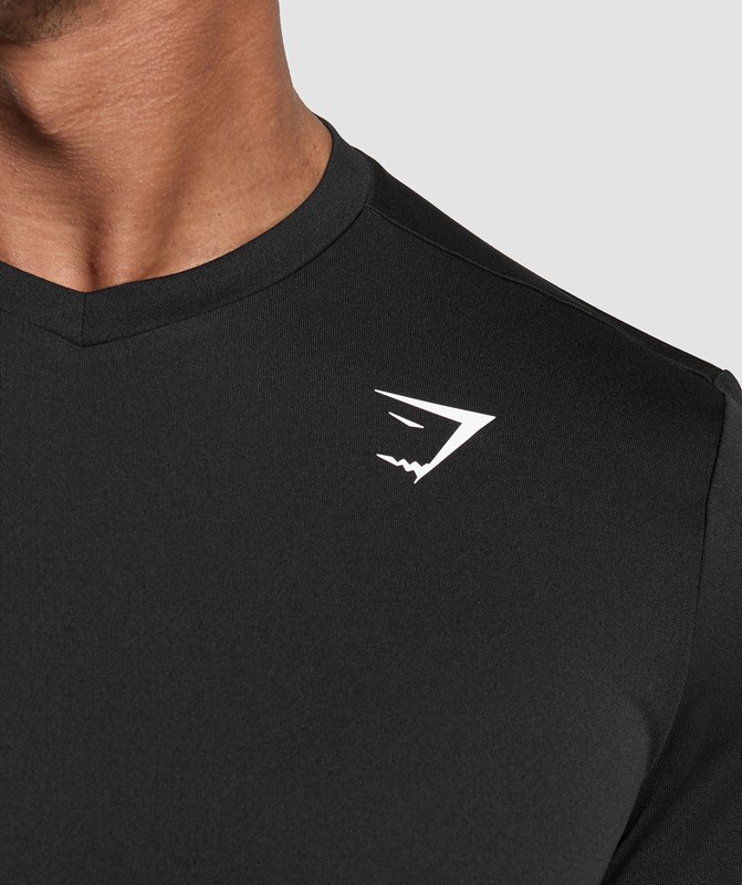 Gymshark Arrival V-Neck T Shirt Black | 50347QLUX